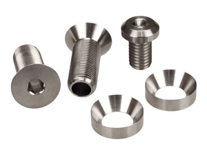 Titanium Crank Spindle Bolt / Washer Kit for NEW GT CR-MO Power Series Crankset - Picture 1 of 2