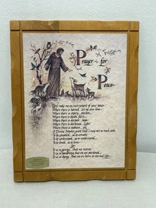 Gebet für den Frieden Wandrelief Gebet des Heiligen Franziskus Druck auf Holz 9,5”x7,5” - Bild 1 von 18