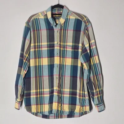 J. Peterman Mens Plaid Flannel Shirt M Rustic Heritage 100% Cotton Preppy - Image 1 of 4