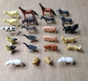 Small Barnyard Type Toy Plastic Figures Plus Two Polar Bears - Picture 1 of 7