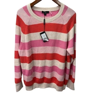 Repeat Women’s Sweater sz L 100% Cotton Striped Premium NEW #H139 - Picture 1 of 7