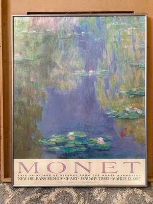 Impresión enmarcada vintage 1995 Monet 'Lirios de agua' Museo de Arte de Nueva Orleans Foto 1 de 4