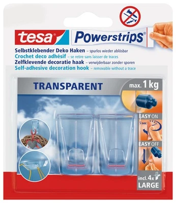 tesa Powerstrips Klebehaken selbstklebend Klebenagel ohne Bohren - Bild 1 von 4