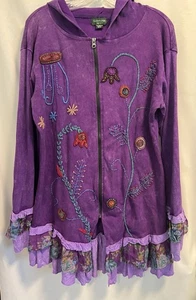 Kathmandu | Felpa con cappuccio e zip ricamata Nepal hippie slim - donna M/L - Foto 1 di 6