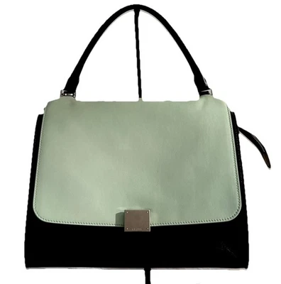 Celine Med Tri color trapeze bag Black, Light Teal & Bone, Black Suede Interior - Image 1 of 4