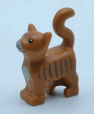 Lego Gato Animal Amigos Naranja Oscuro Marrón Rayas Princesa Niñas Foto 1 de 2