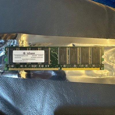 Infineon 512MB DDR RAM 400MHz CL3 PC-3200U DDR1 PC DESKTOP Memory Stick Module  - Image 1 of 3