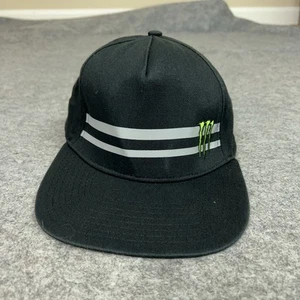 Monster Energy Hat Cap Snap Back Black Embroidered Mens Logo Y2K Motocross - Picture 1 of 6