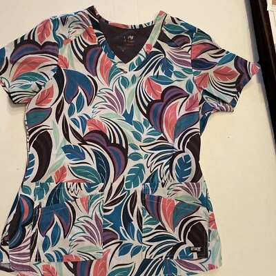 Grey's Anatomy Barco Scrub Top Women's Small Spandex Stretch Short Sleeve - Image 1 of 4