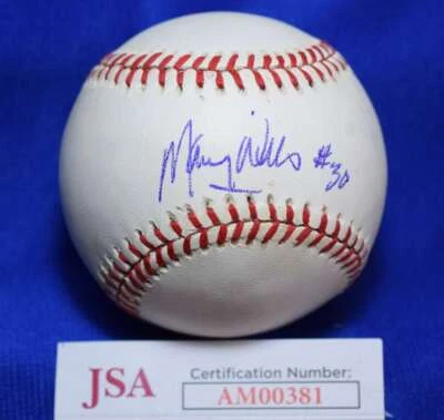 Maury Wills JSA Cert Autograph National League Signed Baseball 1 - Image 1 of 2