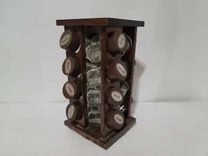Rotating Wood Rack Storage Organizer Seasoning Bottle Stand Shelf Holder - Picture 1 of 7