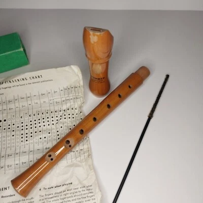 Vintage Hohner Konzert C-Descant Soprano Recorder 9504 Pearwood 2pc. Please READ - Image 1 of 4