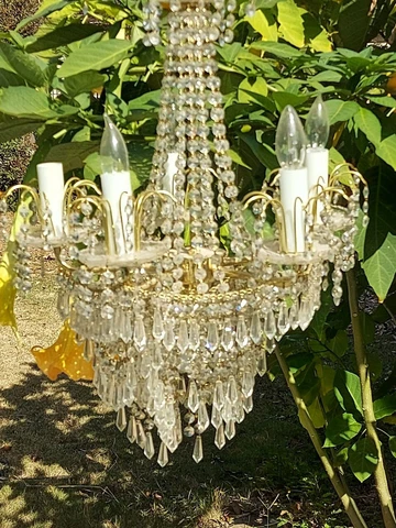 schonbek  Antique/Vintage Crystal Beaded Basket "French Empire" Chandelier Cover