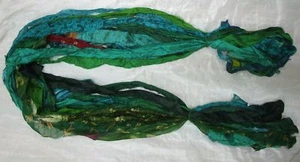 Unstitched Recycled Pure Silk Sari Silk Ribbon Yarn tassels Journal Jewelry BUY - Picture 1 of 57