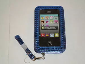 BRIGHT BLUE PHONE CLUTCH FOR I PHONES BLACKBERRIES AND MOST SMART PHONES NWT - Picture 1 of 2