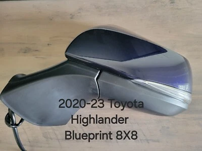 Espejo retrovisor izquierdo Toyota Highlander L 2020-24 nuevo azul oscuro para conductor señal térmica Foto 1 de 4