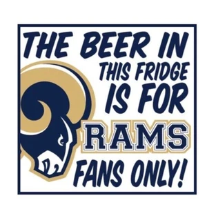 Los Angeles Rams NFL Football Beer Fridge Warning Refrigerator Magnet - Picture 1 of 1