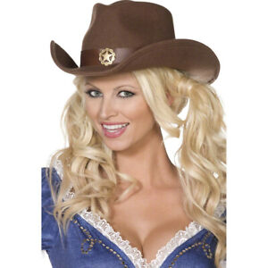 Damen Cowboyhut Cowgirl Hut braun Westernhut Cowgirlhut Stetson Cattleman Kostüm