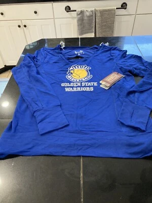 WOMENS Touch Alyssa Milano NBA GOLDEN STATE WARRIORS THIN SWEATSHIRT M BLUE NWT - Image 1 of 4