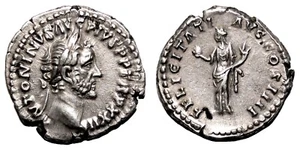 *AET* ANTONINUS PIUS AR Denarius. EF. The happiness. - Imagen 1 de 1