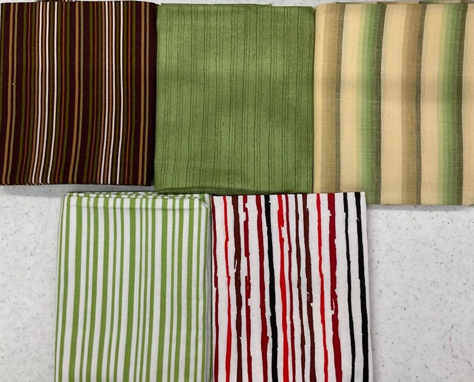 FAT QUARTER BUNDLE OF 5 - FQ1094 - STRIPE - Image 1 of 1