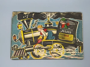 Vintage Abbott Publishing Accordion Fold Train Booklet, Child's Toy, Julius 702 - Imagen 1 de 9