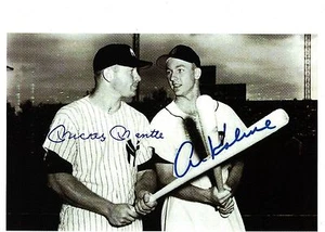 AL KALINE & MICKEY MANTLE reprint Auto-photo - Picture 1 of 1
