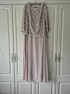Vestido Largo Alex Evenings 412318 Talla Grande 2 Piezas, Taupe Talla 18W Ver Guía de Tallas - Imagen 1 de 6
