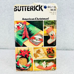 Butterick 4012 Christmas Decor Stocking 3D Tree Wreath Table Runner Pattern - Picture 1 of 4