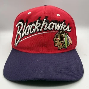NHL LIZENZIERTE CHICAGO BLACKHAWKS BASEBALLMÜTZE KAPPE BESTICKTE LOGOS 35 % WOLLE - Bild 1 von 12