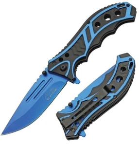 Rite Edge Caution Assisted Folding Knife 3.75" Stainless Blade Aluminum Handle - Picture 1 of 3