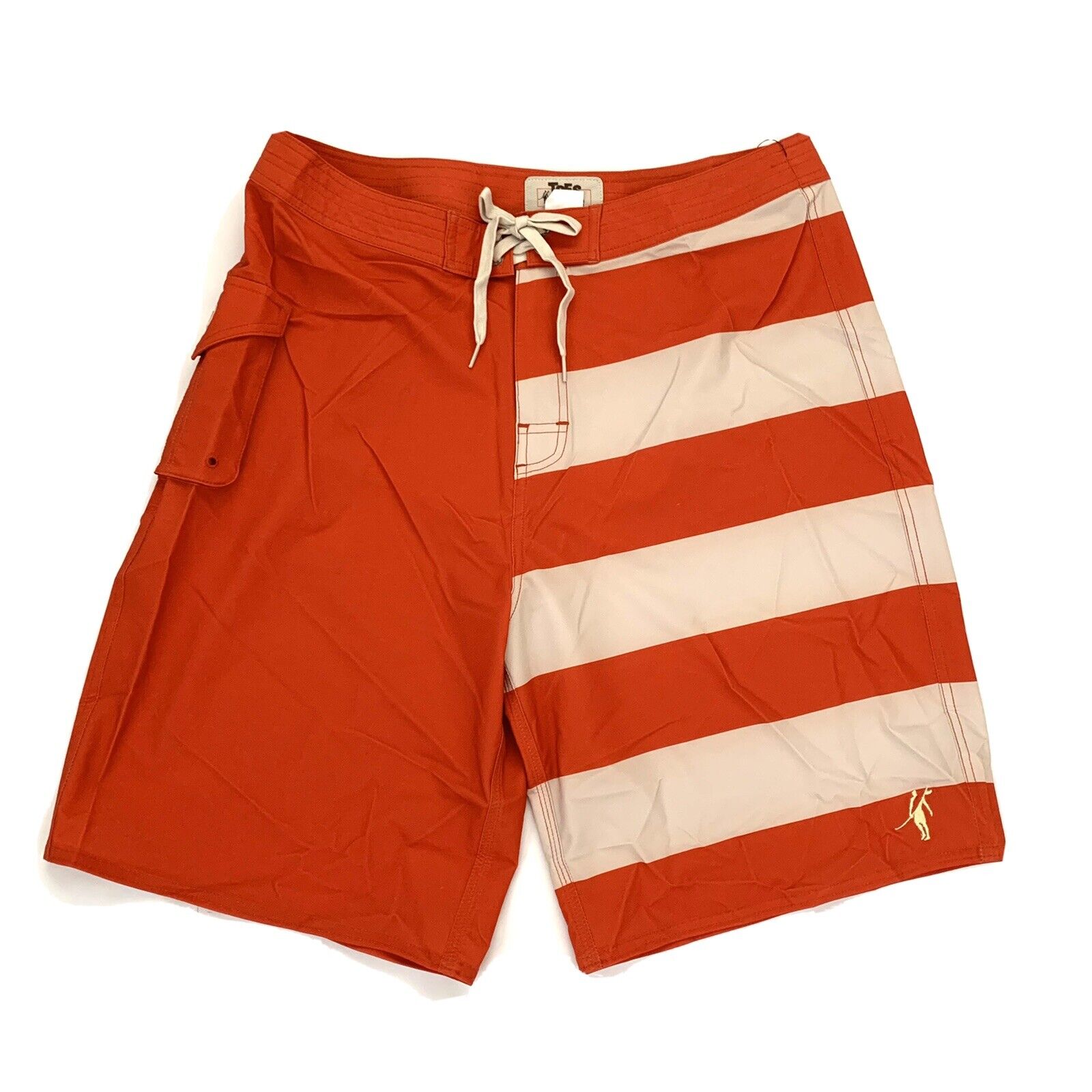 Toes On The Nose Size 34 Tan Orange/White Board Shorts Surf Skater | eBay