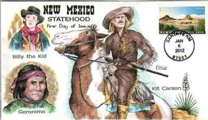 COLLINS HAND PAINTED 4591 New Mexico Santa Fe Billy the Kid Kit Carson Geronimo - Picture 1 of 1