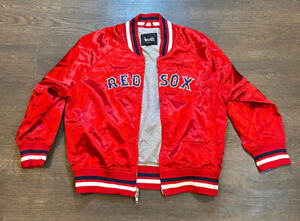 Boston Red Sox MLB Touch by Alyssa Milano Girls Satin Bomber Jacket Size XL Red