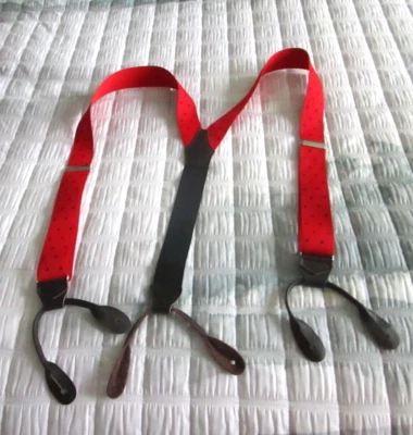 Tirantes de lunares rojos tirantes cuero trabajo profesional Foto 1 de 4