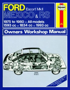 Haynes Manual - Ford Escort Mk2 RS2000 Pinto RS1800 BDA & Mexico X-FLOW 1975-80 - Afbeelding 1 van 1