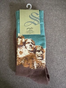 New Socksmith Men's Crew Socks Mount Rushmore  Novelty Footwear - Picture 1 of 9