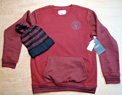 Akademiks Crewneck Logo Large Pocket Sweatshirt Sweater Pullover XL w/Beanie - Image 1 of 4