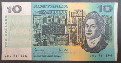 (1982) Australia 10 Dollars P45d UBL561696  sigs Johnston-Stone.  - Image 1 of 2