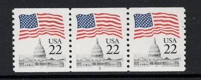 SCOTT#2115b, 22c FLAG, PNC3, PLT#2 WIDE & TALL BLOCK TAGGING. - Image 1 of 2