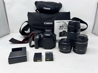 Canon EOS Rebel SL2 24.2 MP DSLR Camera EF-S 75-300mm Lens Black Package Deal - Image 1 of 4