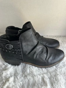Sugar Tali Boots Womens Size 6M Black Faux Suede Braided Side Zip Ankle Booties - Picture 1 of 9