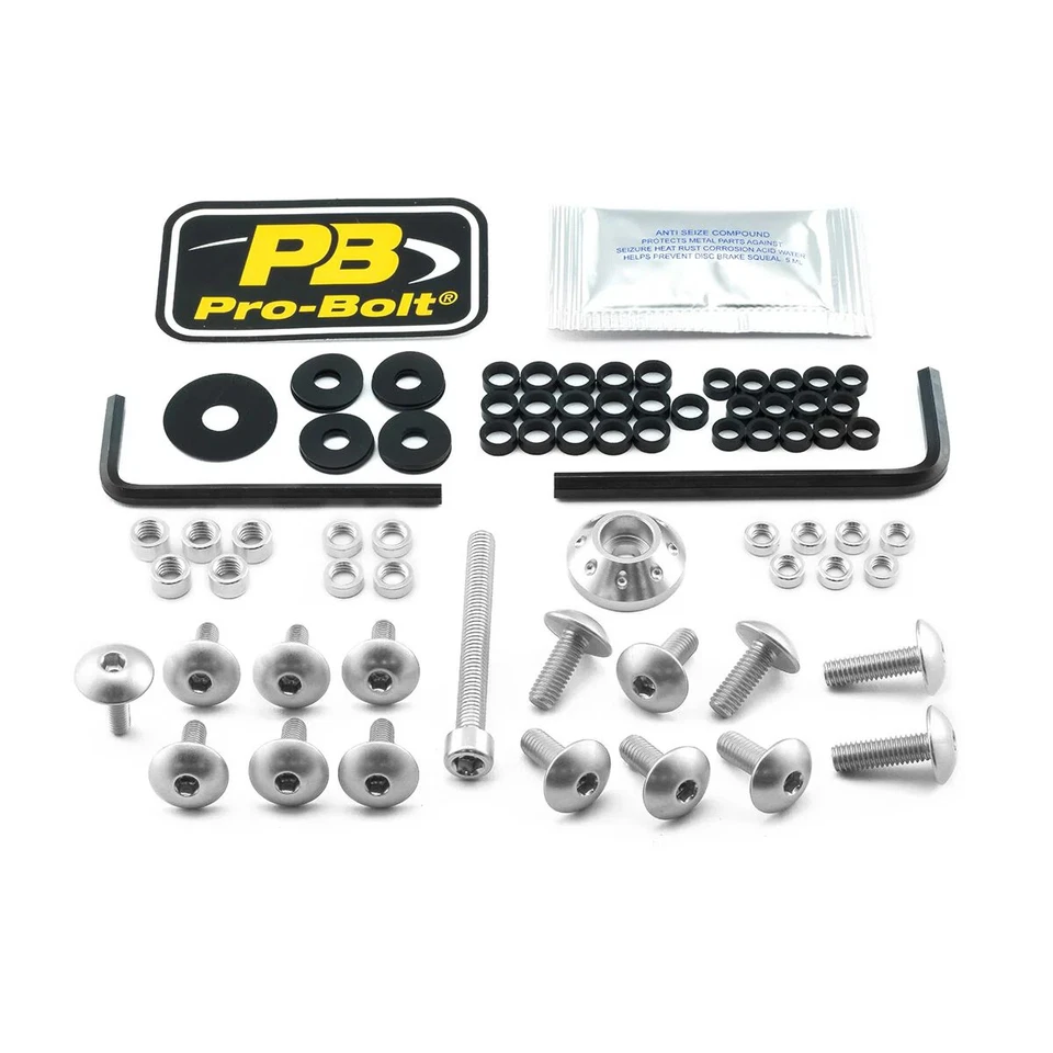 Kit de pernos de carenado de aluminio Pro Bolt plateado para Suzuki GSX-R 600 2011-2016 Foto 1 de 1