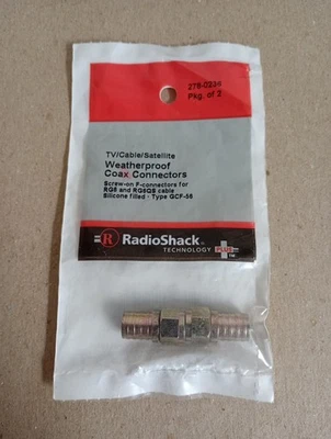 NEW! RadioShack Weatherproof RG6 Coax Connectors 2780236 278-0236 *FREE SHIP* - Image 1 of 4