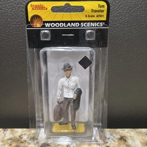 WOODLAND SCENICS SCENIC ACCENTS TOM TRAVELER G SCALE FIGURE A2531 NEW FREE SHIP - Picture 1 of 5