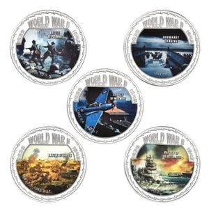 ★★ COLLECTION DE 5 MEDAILLES DE 5 GRANDES BATAILLES A TRAVERS LE MONDE  ★★ D - Picture 1 of 1