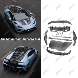 Kit de carrocería de labio delantero trasero paneles de capó de fibra de carbono seco para Lamborghini Huracan EVO - Imagen 1 de 44