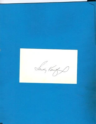 Sandy Koufax HOF Los Angeles Dodgers AUTOGRAPHED Index Card, JSA AD60615 - Image 1 of 4