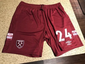 West Ham United Player Match Issue Umbro Home Shorts Soccer #24 Large 22/23 - Picture 1 of 4