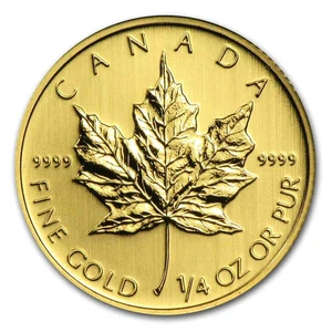 Hoja de arce dorado Canadá 1/4 oz (año aleatorio) - Imagen 1 de 2